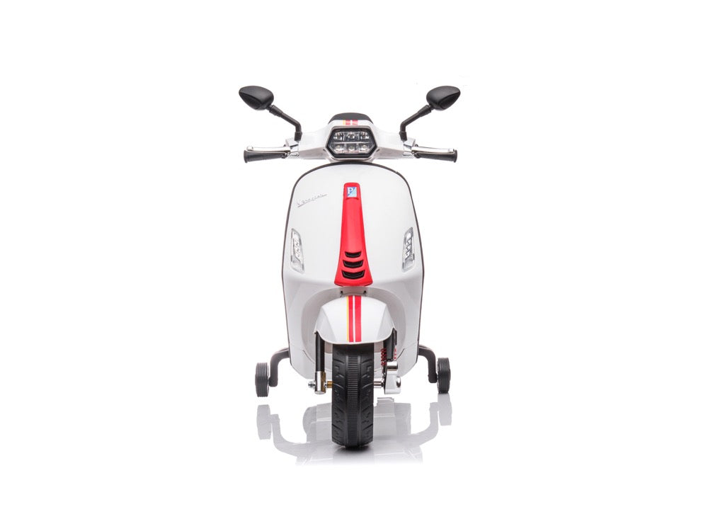 Vespa elektrische kinderscooter wit voorkant 2