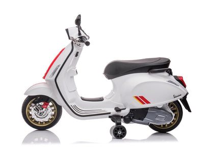 Vespa elektrische kinderscooter wit zijkant 2