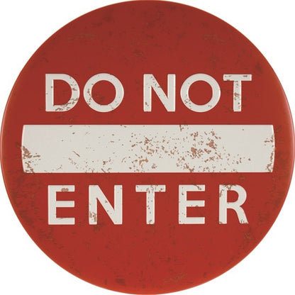 Metalen wandbord | Do not enter | 30CM | Rond |