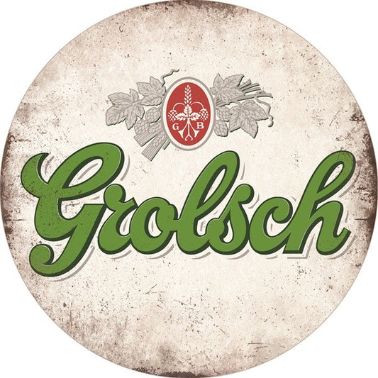 Metalen wandbord | Grolsch | 30CM | Rond |