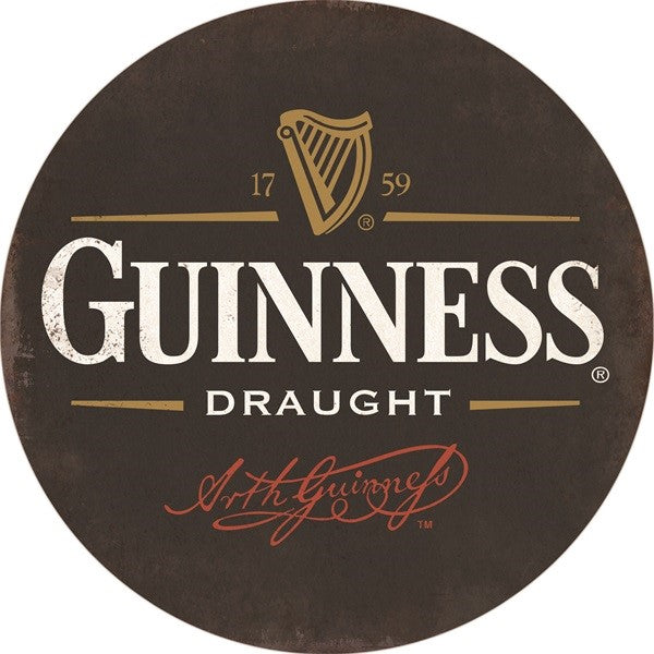 Metalen wandbord | Guinness | 30CM | Rond |