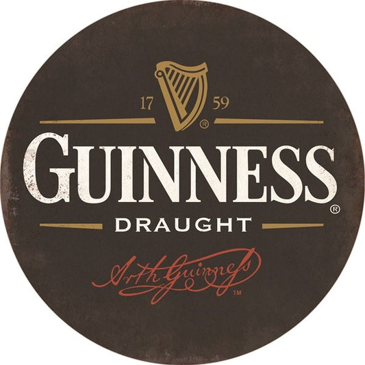 Metalen wandbord | Guinness | 30CM | Rond |