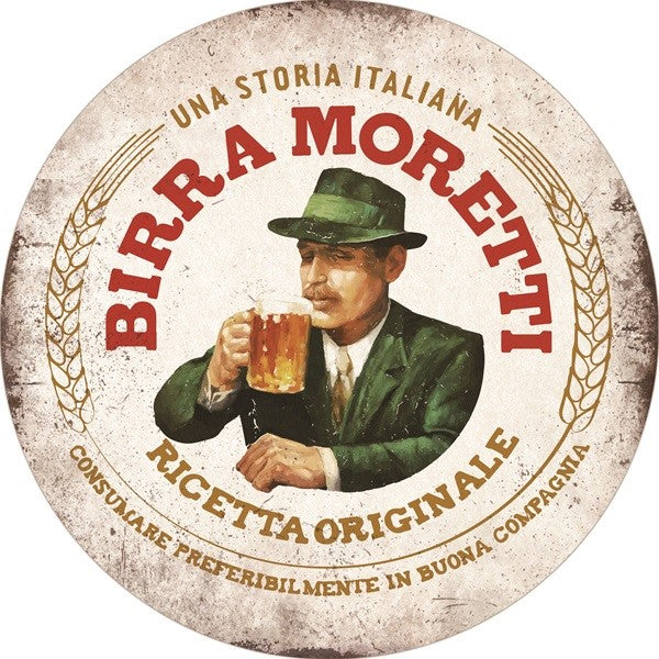 Metalen wandbord | Birra Moretti | 30CM | Rond |