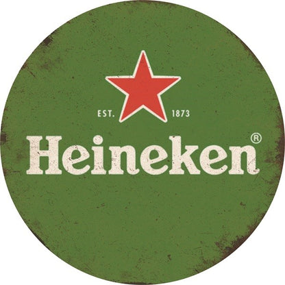 Metalen wandbord | Heineken | Est. 1873 | 30CM | Rond |