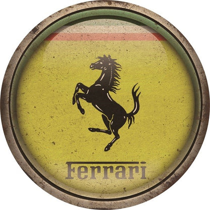 Metalen wandbord | Ferrari | 30CM | Rond |