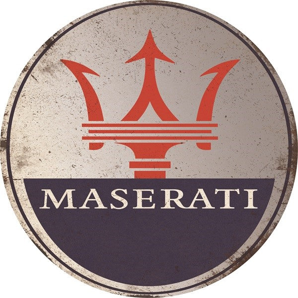 Metalen wandbord | Maserati | 30CM | Rond |