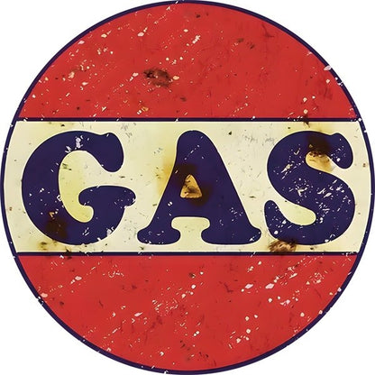 Metalen wandbord | Gas | 30CM | Rond |