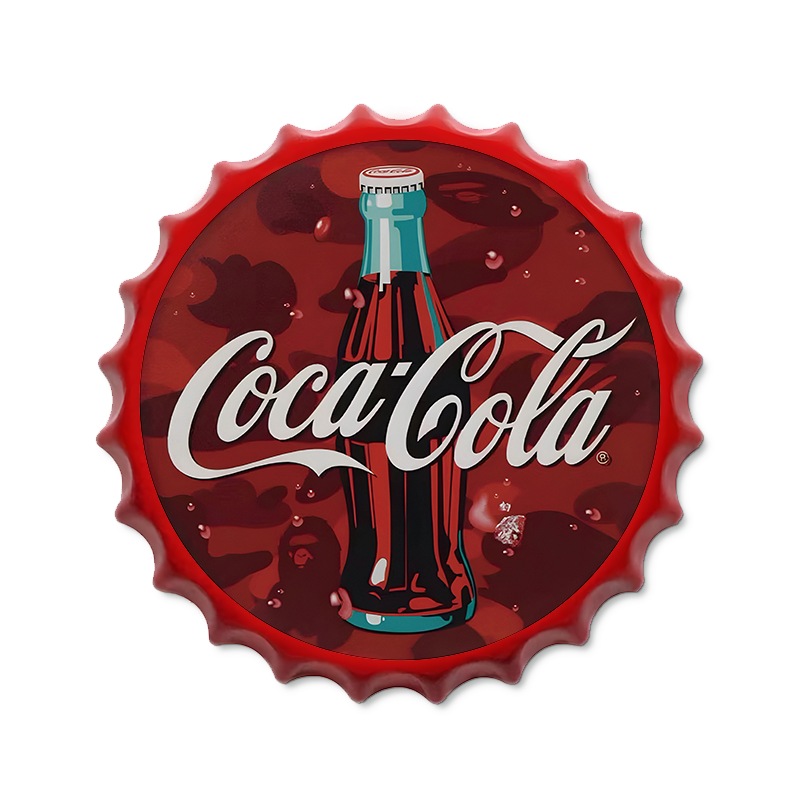 Metalen drankdop | Coca Cola | 35CM | Rond |