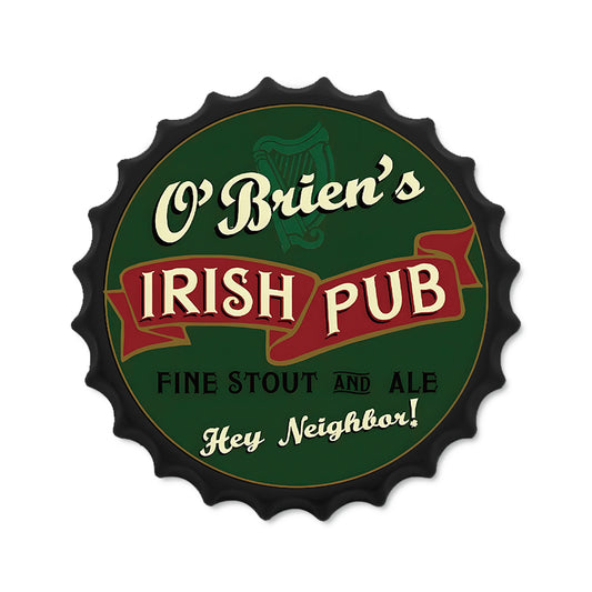 Metalen drankdop | O' Brien's Irish Pub | 35CM | Rond |