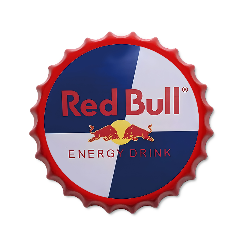 Metalen drankdop | Red Bull | 35CM | Rond |