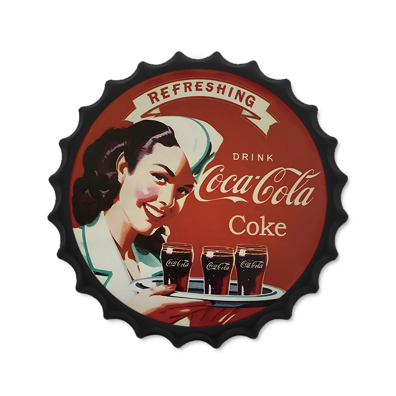 Metalen drankdop | Coca Cola refreshing | 35CM | Rond |