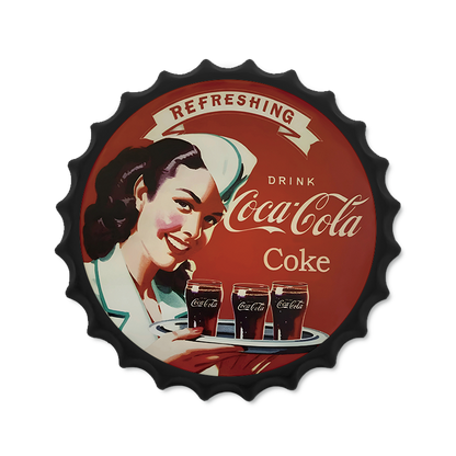 Metalen drankdop | Coca Cola refreshing | 35CM | Rond |