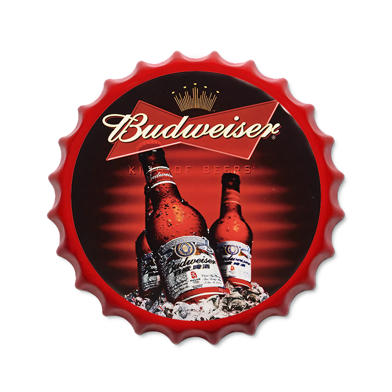 Metalen drankdop | Budweiser | 35CM | Rond |