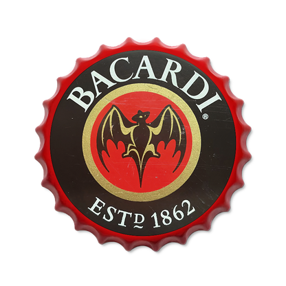 Metalen drankdop | Bacardi | 35CM | Rond |