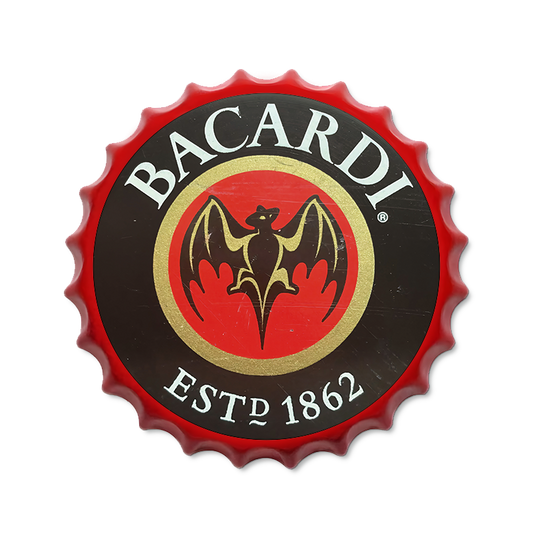 Metalen drankdop | Bacardi | 35CM | Rond |