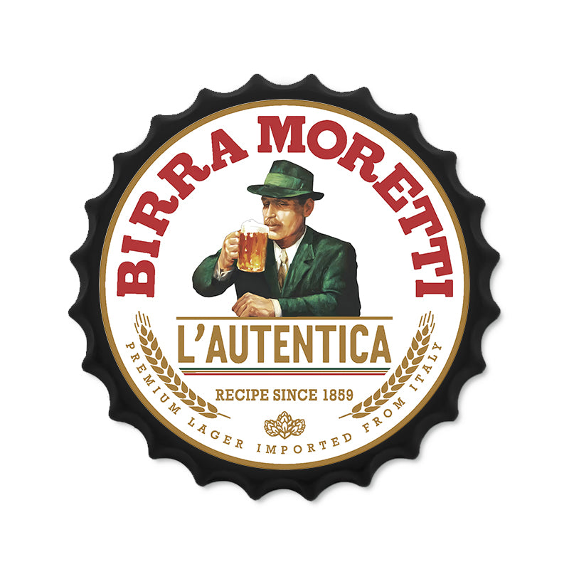 Metalen drankdop | Birra Moretti | 35CM | Rond |