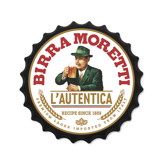 Metalen drankdop | Birra Moretti | 35CM | Rond |