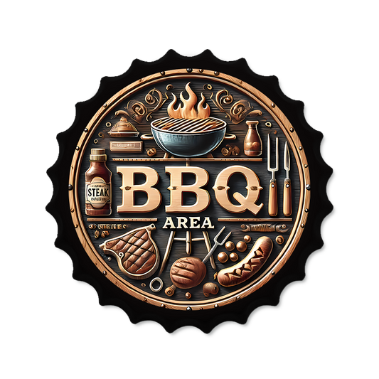 Metalen drankdop | BBQ Area | 35CM | Rond |