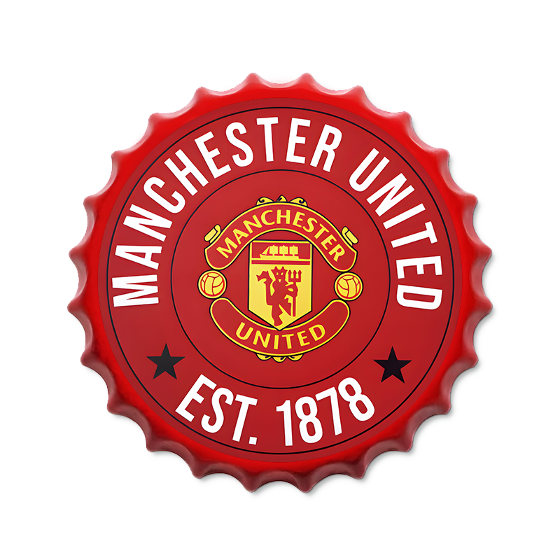 Metalen drankdop | Manchester United | 35CM | Rond |