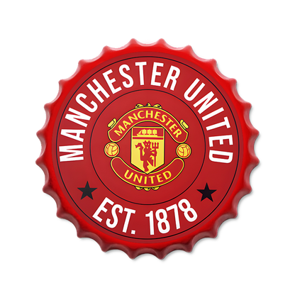 Metalen drankdop | Manchester United | 35CM | Rond |