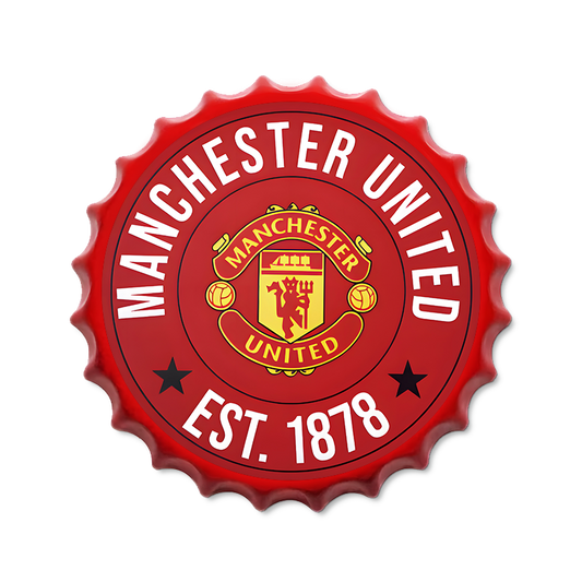 Metalen drankdop | Manchester United | 35CM | Rond |