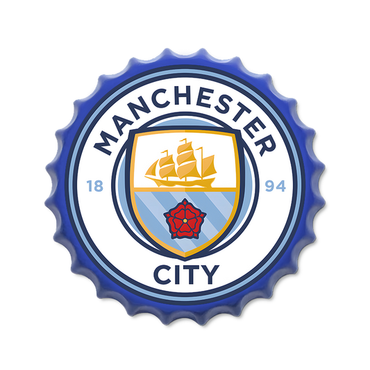 Metalen drankdop | Manchester City | 35CM | Rond |