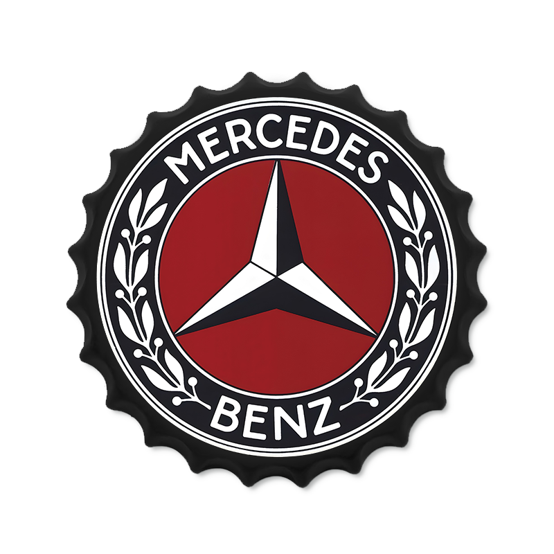 Metalen drankdop | Mercedes Benz | 35CM | Rond |