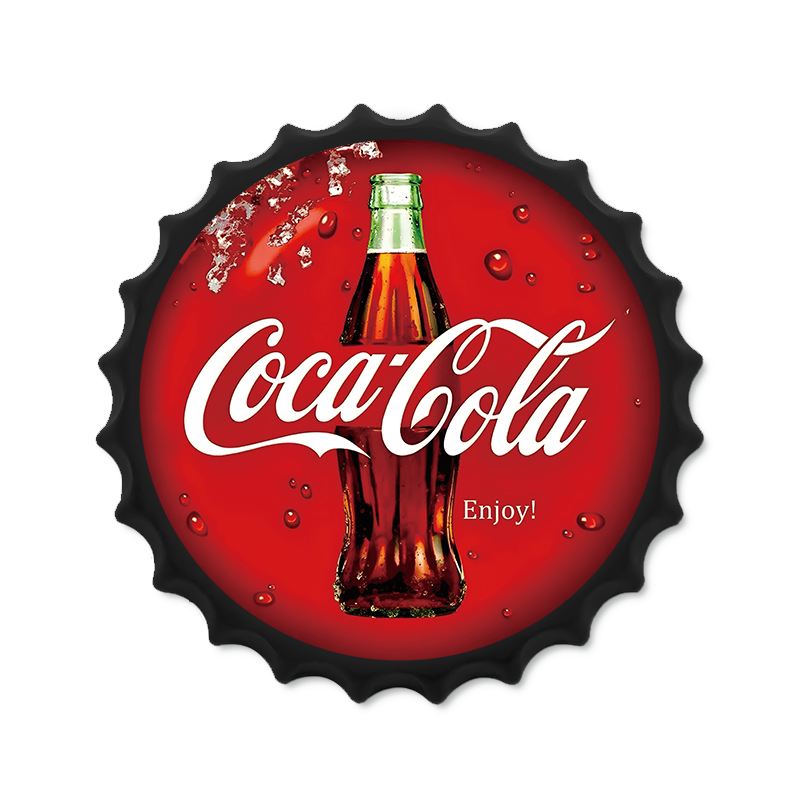 Metalen drankdop | Coca Cola | 35CM | Rond |