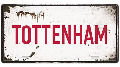 Metalen wandbord | Tottenham | Kentekenplaat | 15x30cm |