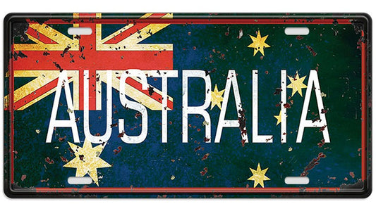 Metalen wandbord | Australia | Kentekenplaat | 15x30cm |