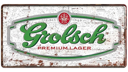 Metalen wandbord | Grolsch | Kentekenplaat | 15x30cm |