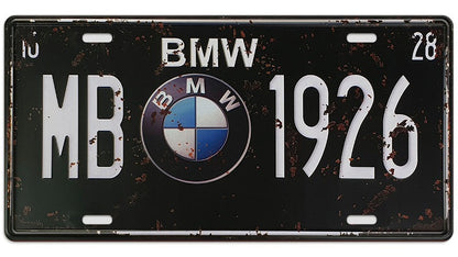 Metalen wandbord | BMW | Kentekenplaat | 15x30cm |