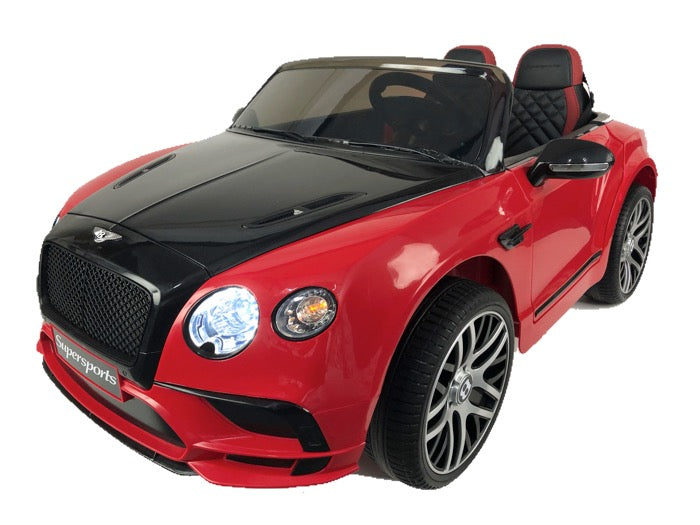 Bentley Supersports | Elektrische kinderauto | 2-Persoons model | 12V | Rood/zwart |