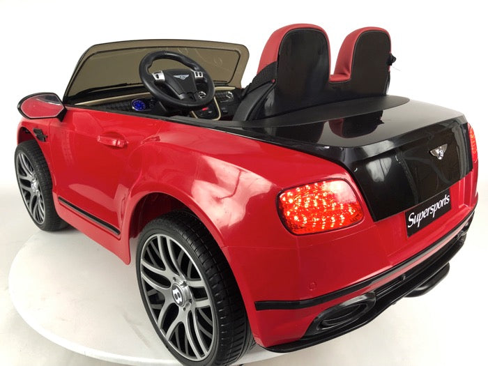 Bentley Supersports | Elektrische kinderauto | 2-Persoons model | 12V | Rood/zwart |