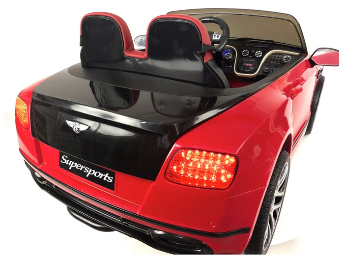 Bentley Supersports | Elektrische kinderauto | 2-Persoons model | 12V | Rood/zwart |