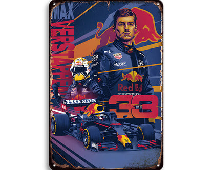 Metalen wandbord | Max Verstappen | 33 | Formule 1 |