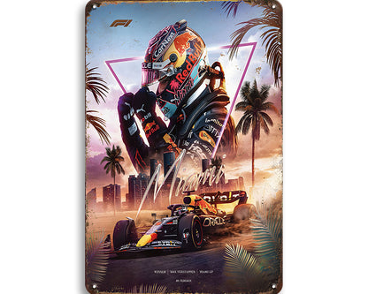 Metalen wandbord | Max Verstappen | Miami | Formule 1 |