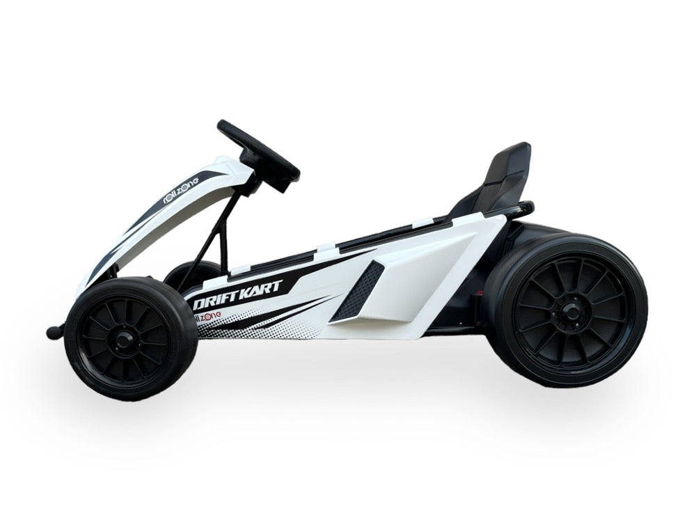 ROLLZONE ® Drift Kart / Go-Kart  | Elektrische kinderkart | 24V | 200W motor | Wit | Nieuwe editie! |
