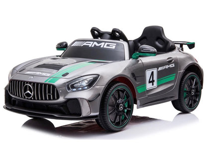 Mercedes-Benz GT4 AMG | Elektrische kinderauto | 12V | Grijs |