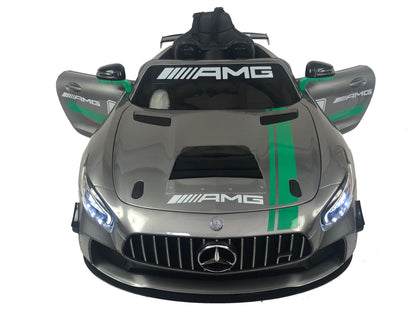 Mercedes-Benz GT4 AMG | Elektrische kinderauto | 12V | Grijs |