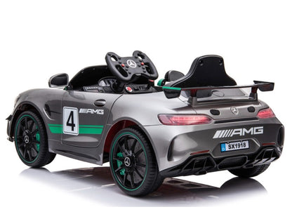 Mercedes-Benz GT4 AMG | Elektrische kinderauto | 12V | Grijs |