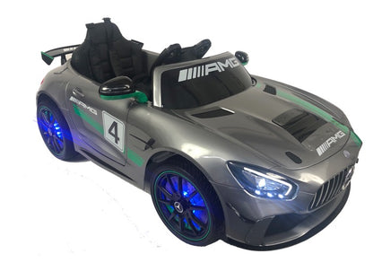 Mercedes-Benz GT4 AMG | Elektrische kinderauto | 12V | Grijs |