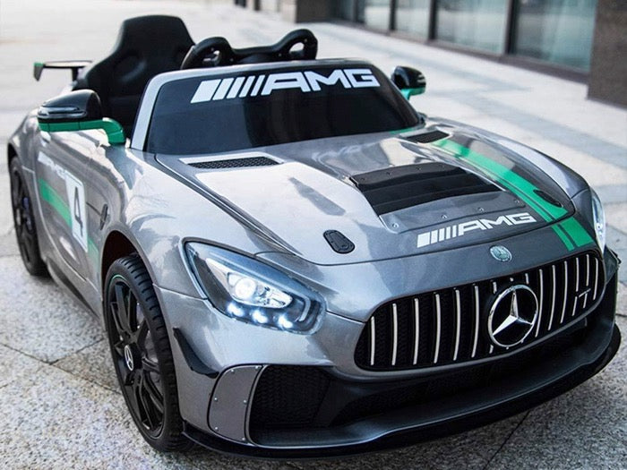 Mercedes-Benz GT4 AMG | Elektrische kinderauto | 12V | Grijs |