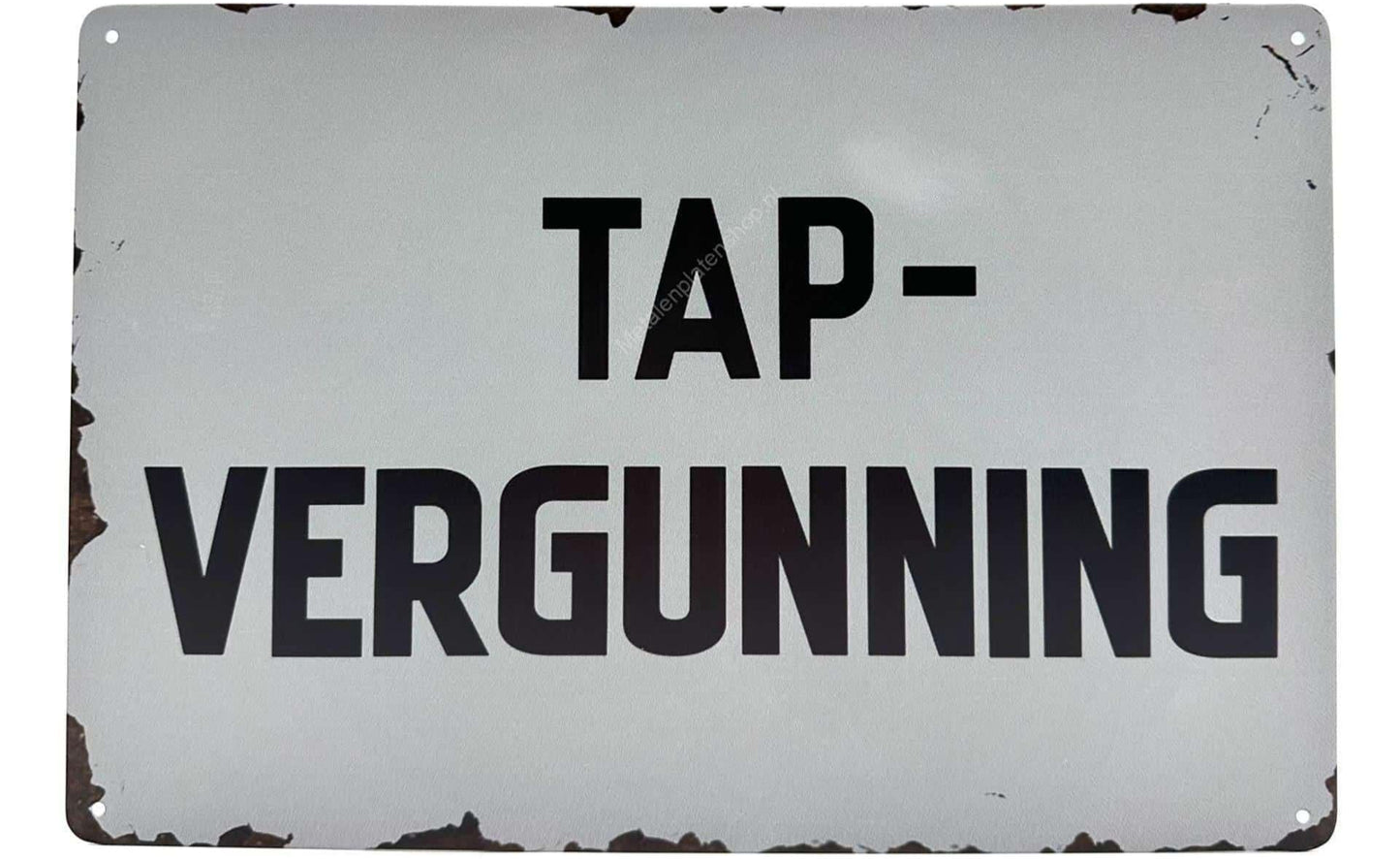Metalen wandbord | TAP-vergunning |