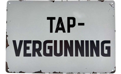 Metalen wandbord | TAP-vergunning |