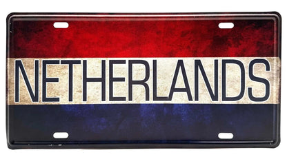 Metalen wandbord | Netherlands | Kentekenplaat | 15x30cm |