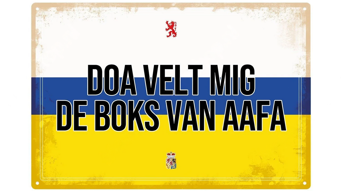 Metalen wandbord | Doa velt mig de boks van aafa |