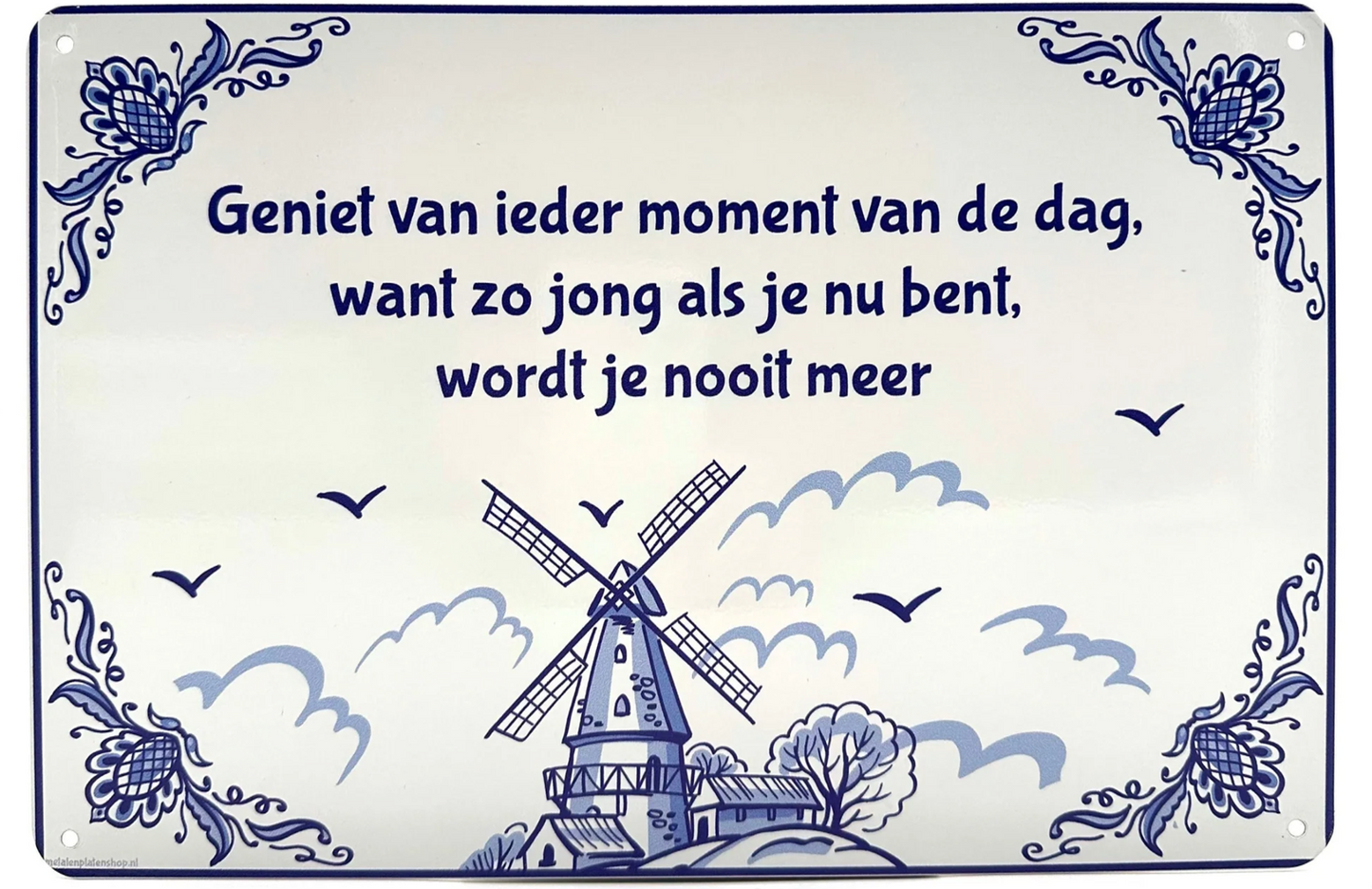 Metalen wandbord | Geniet van ieder moment van de dag |