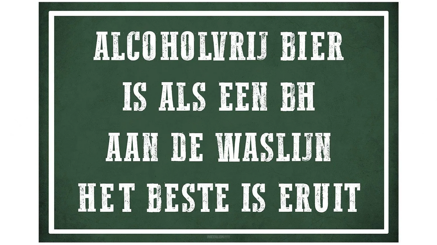 Metalen wandbord | Alcohol vrij bier |