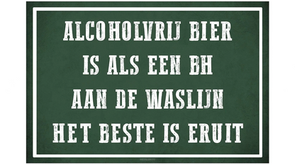 Metalen wandbord | Alcohol vrij bier |